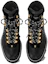 Shop (W) Louis Vuitton Territory Sepatu Boot Kulit Hitam Tali Selutut Bulat 1ACIBR