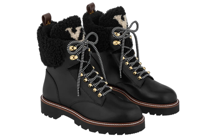 Lookbook (W) Sepatu Boot Flat Louis Vuitton Territory Shearling 'Hitam' 1A95IY