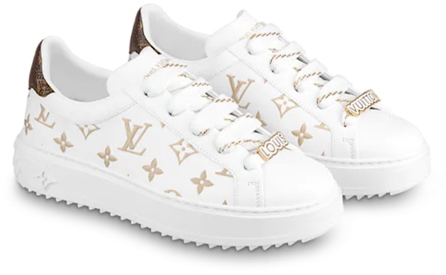 (W) Louis Vuitton Time Out Sneakers 'Putih dengan Monogram Emas' 1A9HAV Order (W) Louis Vuitton Time Out Sneakers 'Putih dengan Monogram Emas' 1A9HAV