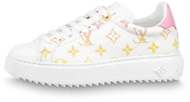 (Women) Louis Vuitton Time Out Sneakers 'White with Orange Ombre Monogram' 1A8SZG (Women) Louis Vuitton Time Out Sneakers 'White with Orange Ombre Monogram' 1A8SZG