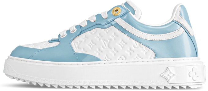 LOUIS VUITTON Time Out 圓頭繫帶 低筒 板鞋 女款 白藍色 Buy LOUIS VUITTON Time Out 圓頭繫帶 低筒 板鞋 女款 白藍色