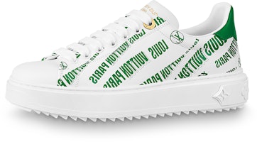 (Women) Louis Vuitton Time Out Sneakers 'White Green' 1A9D16 (Women) Louis Vuitton Time Out Sneakers 'White Green' 1A9D16
