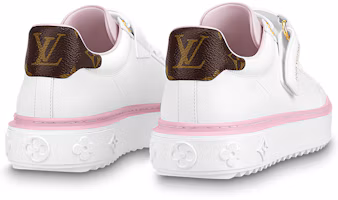 Purchase LOUIS VUITTON Time Out 牛皮 低幫系帶 時尚板鞋 女款 白粉色