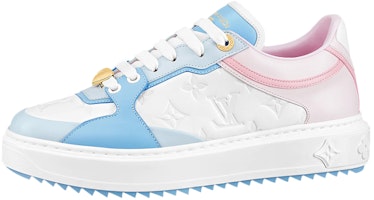 (Women) Louis Vuitton Time Out Sneakers 'White Monogram with Blue Pink' 1A9QB4 (Women) Louis Vuitton Time Out Sneakers 'White Monogram with Blue Pink' 1A9QB4