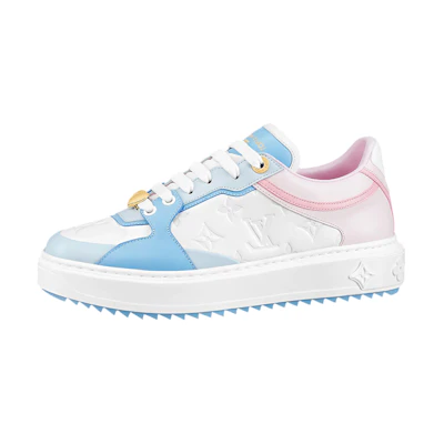 (W) LV Time Out Sneakers 'White Monogram with Blue Pink'