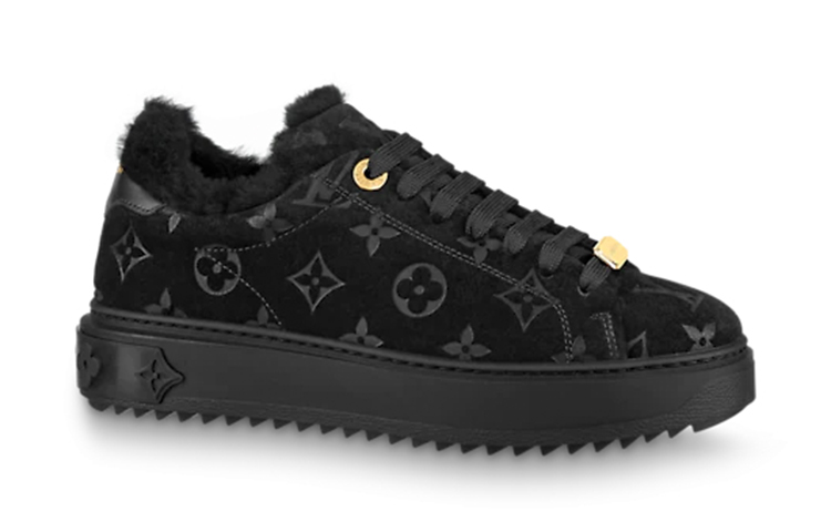 Order (W) Sneakers Louis Vuitton Time Out Shearling 'Black Monogram with Gold' 1A95KN