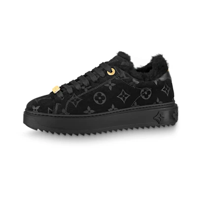 (W) LV Time Out Shearling Sneakers 'Black Monogram with Gold'
