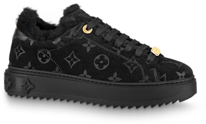 (Women) Louis Vuitton Time Out Shearling Sneakers 'Black Monogram with Gold' 1A95KN Order (Women) Louis Vuitton Time Out Shearling Sneakers 'Black Monogram with Gold' 1A95KN
