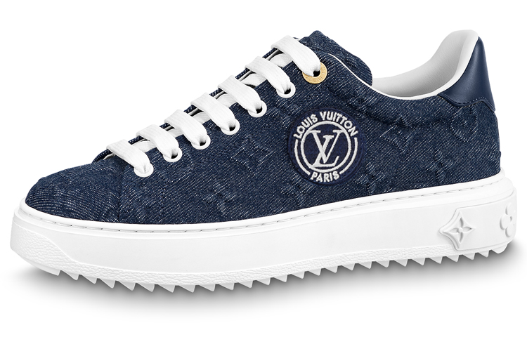 (Women) Louis Vuitton Time Out Sneakers 'Blue Denim Mesh' 1AADME