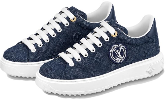 (W) Louis Vuitton Time Out Sneakers 'Jaring Denim Biru' 1AADME Lookbook (W) Louis Vuitton Time Out Sneakers 'Jaring Denim Biru' 1AADME