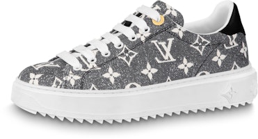 (Women) Louis Vuitton Time Out Sneakers 'Grey Denim Monogram' 1AAW2Q (Women) Louis Vuitton Time Out Sneakers 'Grey Denim Monogram' 1AAW2Q