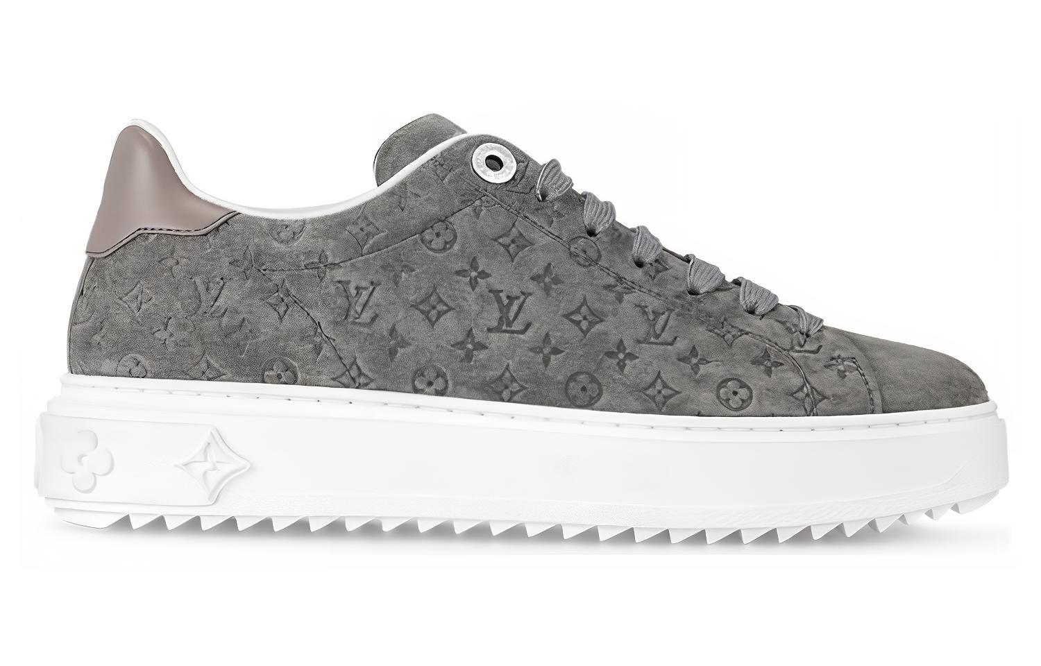 Order LOUIS VUITTON Time Out 絨面革 舒適圓頭 低筒 運動鞋 女款 灰色
