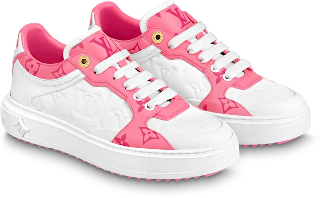 (W) Louis Vuitton Time Out Sneakers 'Putih dan Pink Monogram' 1AB33E Lookbook (W) Louis Vuitton Time Out Sneakers 'Putih dan Pink Monogram' 1AB33E