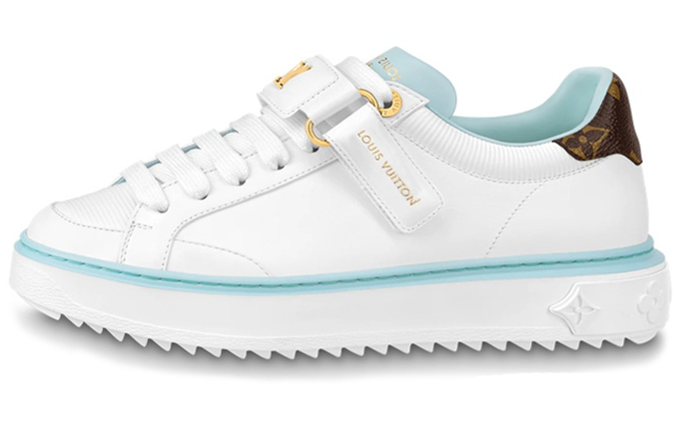 (Women) Louis Vuitton Time Out Sneakers 'White Blue Brown' 1AB194