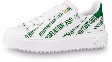 (Women) Louis Vuitton Time Out Sneakers 'White Green' 1A9D16 (Women) Louis Vuitton Time Out Sneakers 'White Green' 1A9D16