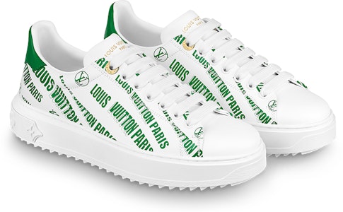 路易威登 Time Out 時尚百搭 簡約休閒 時尚板鞋 女款 白綠 Lookbook 路易威登 Time Out 時尚百搭 簡約休閒 時尚板鞋 女款 白綠