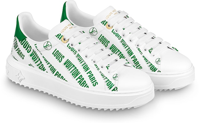 (W) Louis Vuitton Time Out Sneakers 'Putih Hijau' 1A9D16 Lookbook (W) Louis Vuitton Time Out Sneakers 'Putih Hijau' 1A9D16