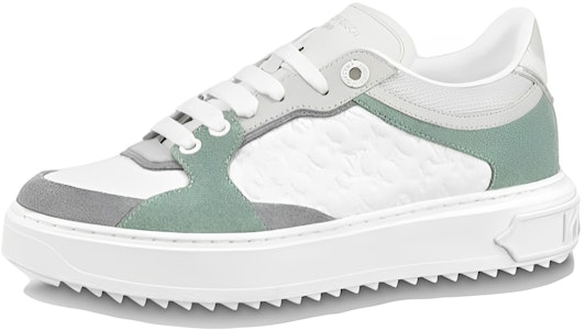 LOUIS VUITTON Time Out 皮革 圓頭繫帶 休閒風格鞋 女款 白綠灰 Buy LOUIS VUITTON Time Out 皮革 圓頭繫帶 休閒風格鞋 女款 白綠灰