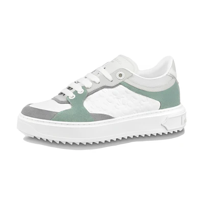 (W) LV Time Out Sneakers 'White Mini Monogram with Green Grey'