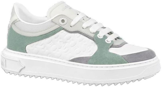 LOUIS VUITTON Time Out 皮革 圓頭繫帶 休閒風格鞋 女款 白綠灰 Order LOUIS VUITTON Time Out 皮革 圓頭繫帶 休閒風格鞋 女款 白綠灰