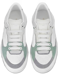 LOUIS VUITTON Time Out 皮革 圓頭繫帶 休閒風格鞋 女款 白綠灰 Shop LOUIS VUITTON Time Out 皮革 圓頭繫帶 休閒風格鞋 女款 白綠灰