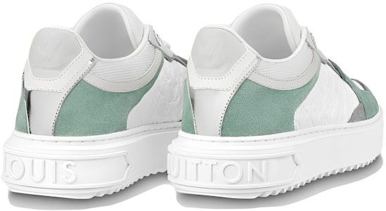 LOUIS VUITTON Time Out 皮革 圓頭繫帶 休閒風格鞋 女款 白綠灰 Purchase LOUIS VUITTON Time Out 皮革 圓頭繫帶 休閒風格鞋 女款 白綠灰