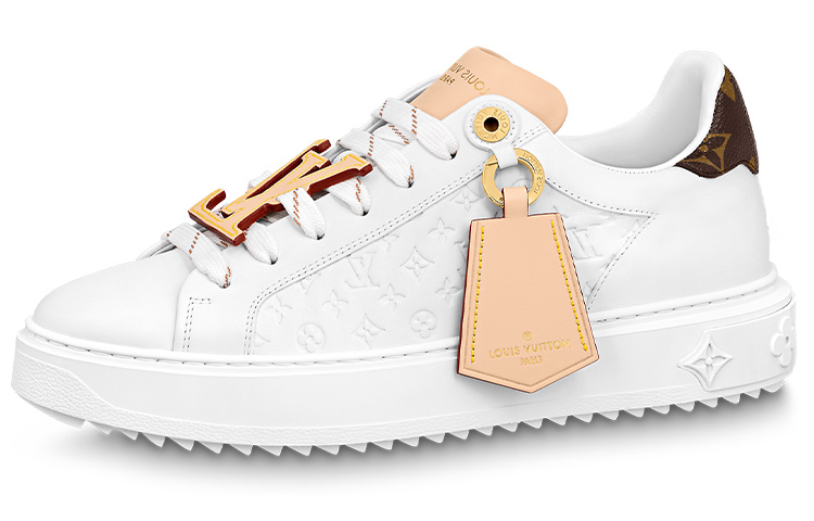(Women) Louis Vuitton Time Out Sneakers 'White Monogram Beige Logo' 1ABHRY