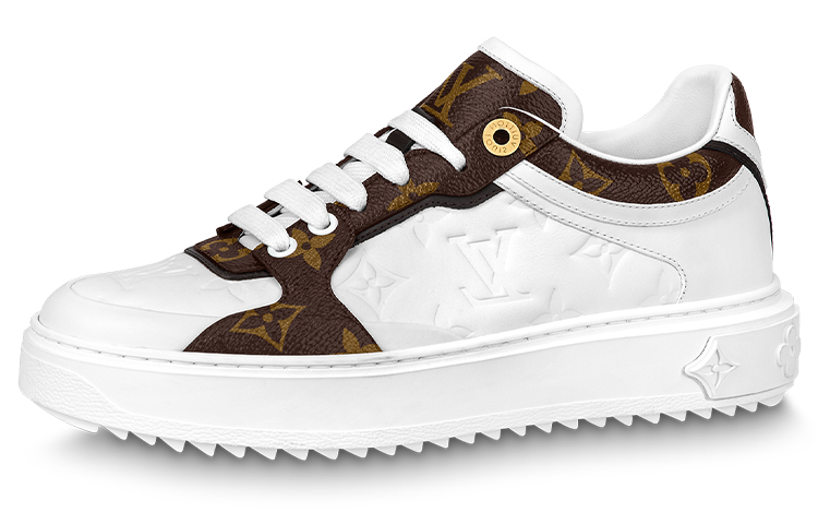 (Women) Louis Vuitton Time Out Sneakers 'White Monogram with Brown Monogram' 1AAWFP