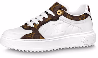 (Women) Louis Vuitton Time Out Sneakers 'White Monogram with Brown Monogram' 1AAWFP (Women) Louis Vuitton Time Out Sneakers 'White Monogram with Brown Monogram' 1AAWFP