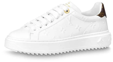 (Women) Louis Vuitton Time Out Sneakers 'White Monogram with Brown' 1AAE5M (Women) Louis Vuitton Time Out Sneakers 'White Monogram with Brown' 1AAE5M
