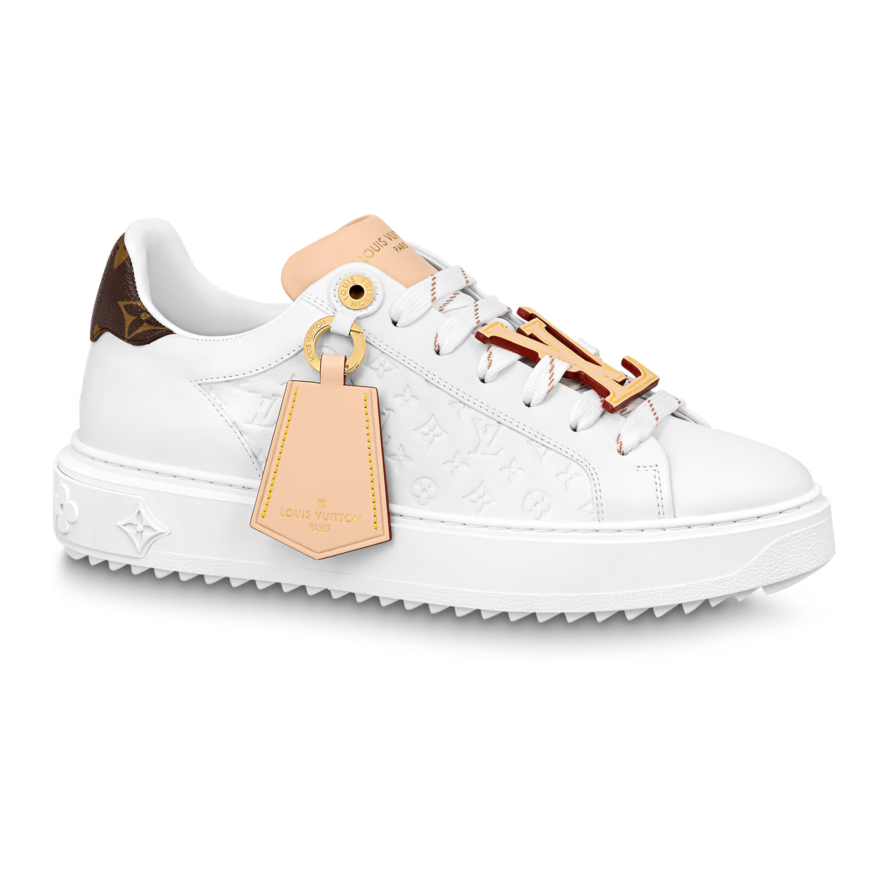 Order (W) Louis Vuitton Time Out Sepatu 'Putih Logo Monogram Beige' 1ABHRY