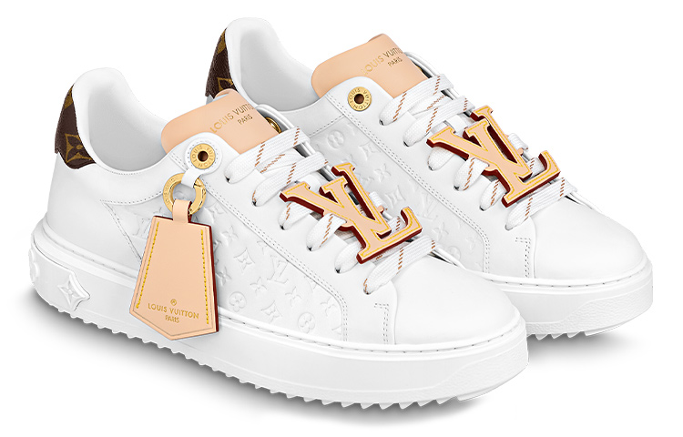 Lookbook (W) Louis Vuitton Time Out Sepatu 'Putih Logo Monogram Beige' 1ABHRY