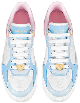 LOUIS VUITTON Time Out 休閒 時尚板鞋 女款 白粉藍 Shop LOUIS VUITTON Time Out 休閒 時尚板鞋 女款 白粉藍