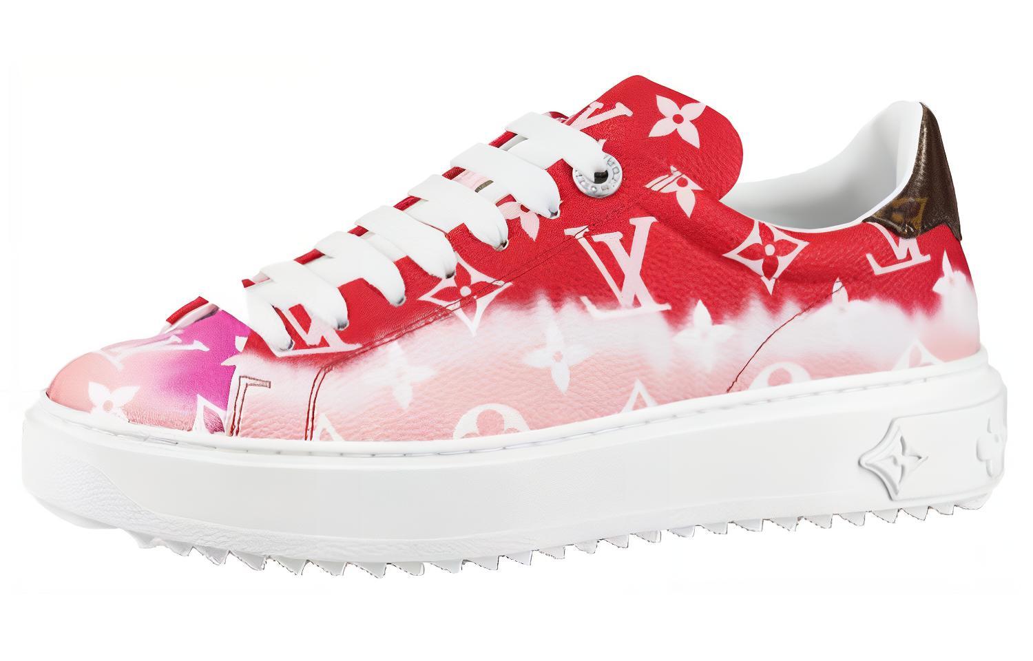 (Women) Louis Vuitton Time Out Sneakers 'White Red' 1A7ULV