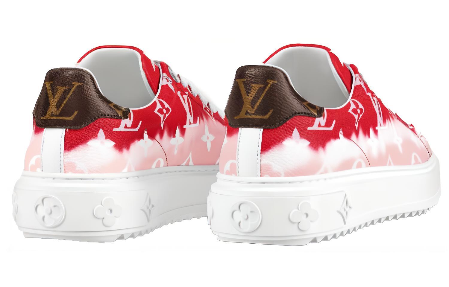 Shop LOUIS VUITTON Time Out 休閒 時尚板鞋 女款 紅白