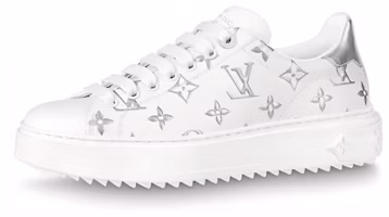 (Women) Louis Vuitton Time Out Sneakers 'White with Silver Monogram' 1A8TAI (Women) Louis Vuitton Time Out Sneakers 'White with Silver Monogram' 1A8TAI