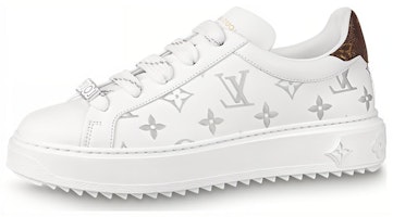 (Women) Louis Vuitton Time Out Sneakers 'White with Silver Monogram' 1AAJTY (Women) Louis Vuitton Time Out Sneakers 'White with Silver Monogram' 1AAJTY