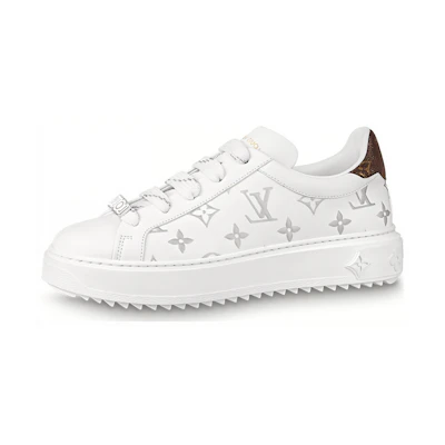 (W) LV Time Out Sneakers 'White with Silver Monogram'