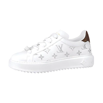(W) LV Time Out Sneakers 'White with Silver Monogram'