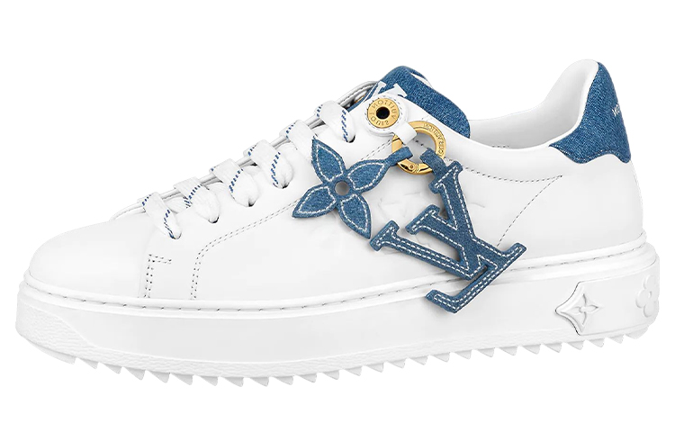 (Women) Louis Vuitton Time Out Sneakers 'White with Denim Blue' 1ABB4R