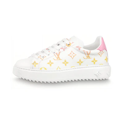 (W) LV Time Out Sneakers 'White with Orange Ombre Monogram'
