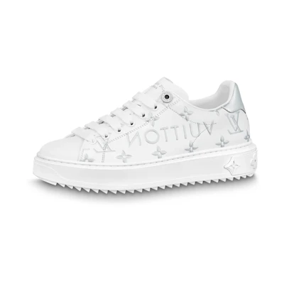 (W) LV Time Out Sneakers 'White with Silver Monogram'