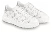 Lookbook (Women) Louis Vuitton Time Out Sneakers 'White with Silver Monogram' 1A8TAI