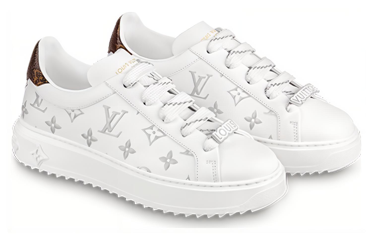 Lookbook (W) Louis Vuitton Time Out Zapatillas 'Blanco con Monograma Plateado' 1AAJTY