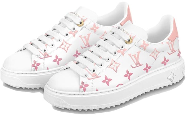 (W) Louis Vuitton Time Out Sneakers 'Putih dengan Monogram Merah Muda' 1AAEG2 Lookbook (W) Louis Vuitton Time Out Sneakers 'Putih dengan Monogram Merah Muda' 1AAEG2