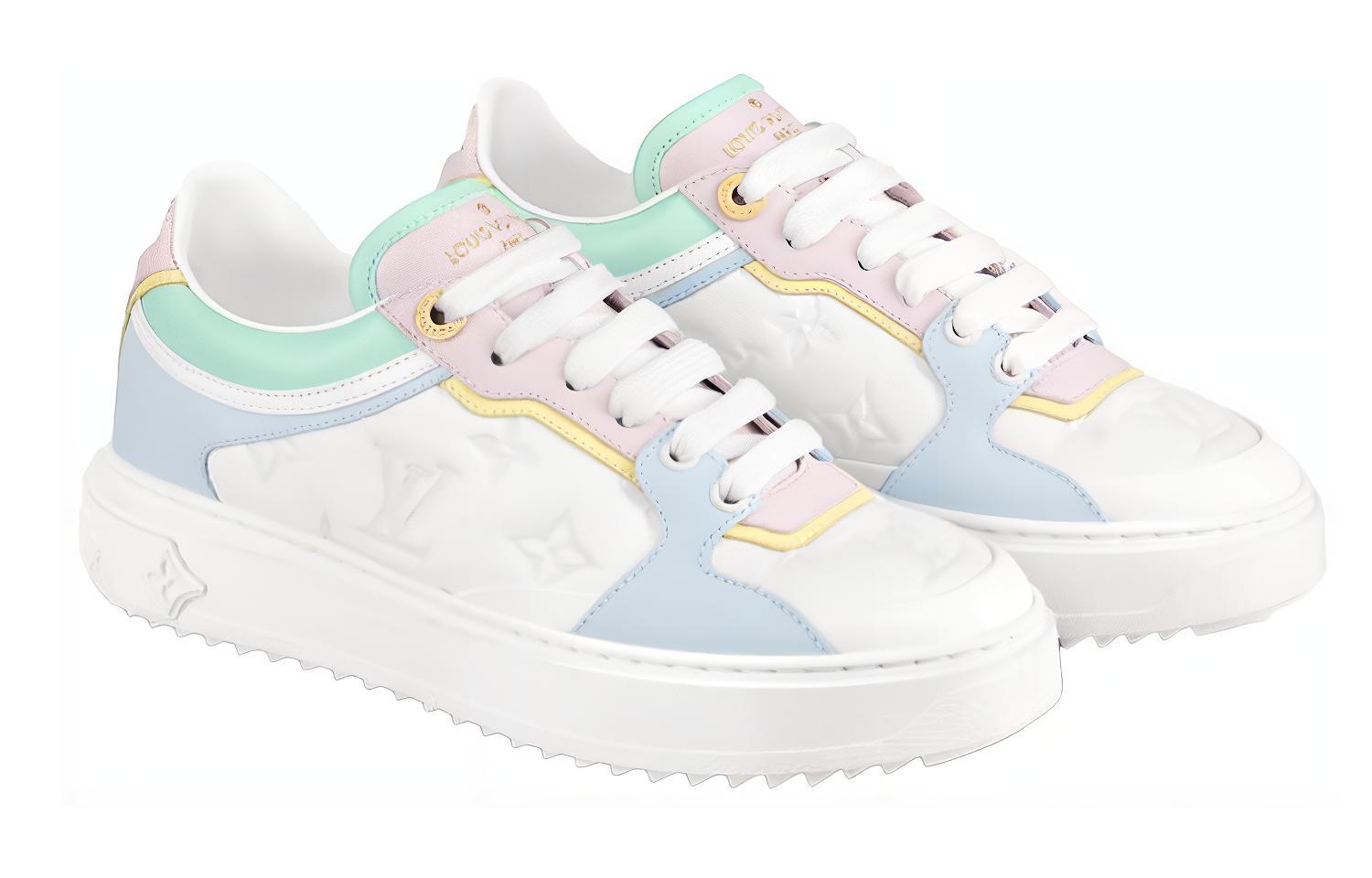 Lookbook (W) Louis Vuitton Time Out Sneakers 'Putih dengan Warna Lembut' 1A8VTZ