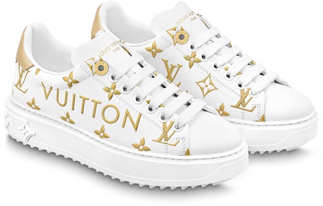 (W) Louis Vuitton Time Out Sneakers 'Putih dengan Monogram Emas' 1AAVVQ Lookbook (W) Louis Vuitton Time Out Sneakers 'Putih dengan Monogram Emas' 1AAVVQ