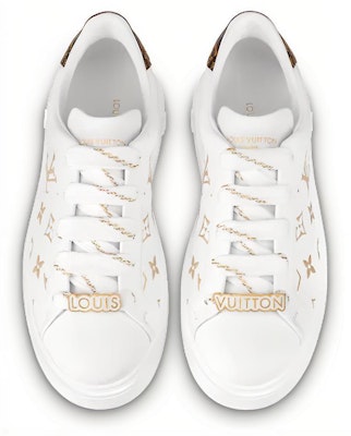 (W) Louis Vuitton Time Out Sepatu 'Putih dengan Monogram Emas' 1A9HAV Lookbook (W) Louis Vuitton Time Out Sepatu 'Putih dengan Monogram Emas' 1A9HAV