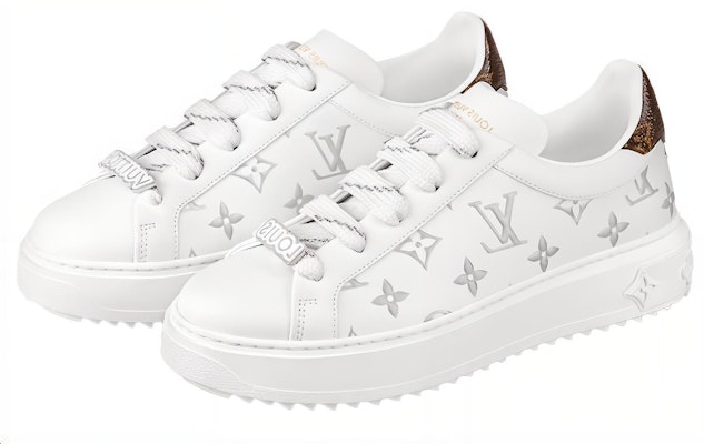 (W) Louis Vuitton Time Out Sneakers 'Putih dengan Monogram Perak' 1A9HB7 Lookbook (W) Louis Vuitton Time Out Sneakers 'Putih dengan Monogram Perak' 1A9HB7