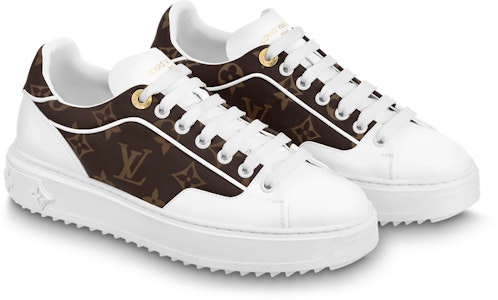 LOUIS VUITTON Time Out 皮革 系帶 時尚板鞋 女款 白栗 Lookbook LOUIS VUITTON Time Out 皮革 系帶 時尚板鞋 女款 白栗